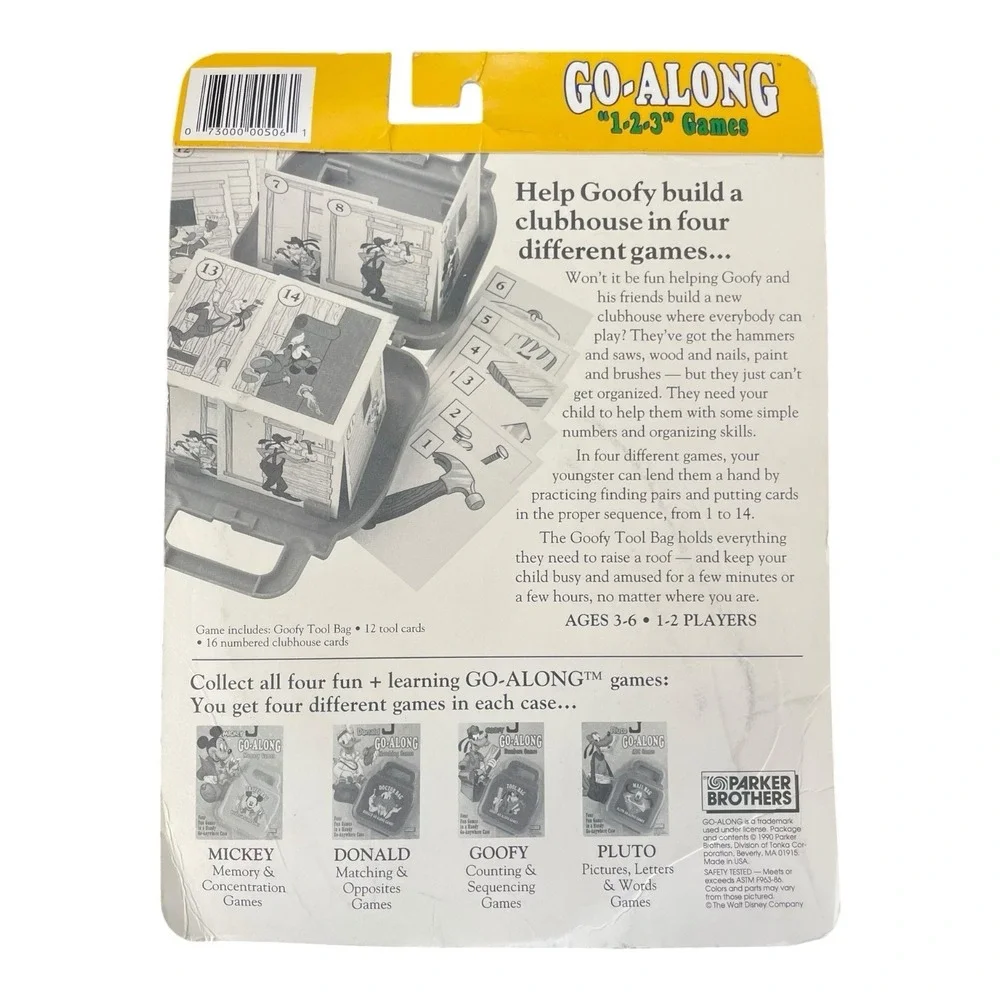 Goofy‎ Go-Along Tool Bag Parker Brothers 4 Fun Games In A Handy Case